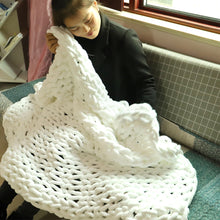 Load image into Gallery viewer, Warm Winter Luxury Handmade Crocheted Bed Knitted Sofa Cover Blankets 5 Colors Thick Thread