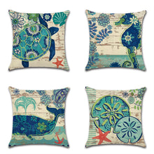 Load image into Gallery viewer, European Style Retro Linen Cotton Pillow Cover Marine Biological Pillow Case Home Furnishing Mediterranean Cushion Cover