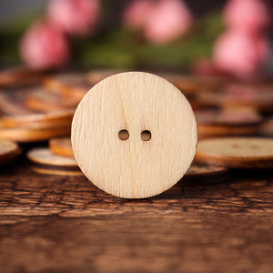 50PCS 25MM 2 Holes Decorative Clock Pattern Log Painted Round Shape Fasteners Buttons for Crafts Sewing Scrapbooking