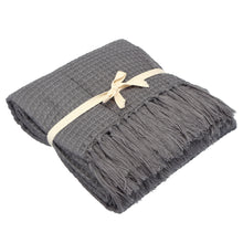 Load image into Gallery viewer, Soft Knitted Throw Blankets Bed Sofa Couch Decorative Fringe Waffle Pattern